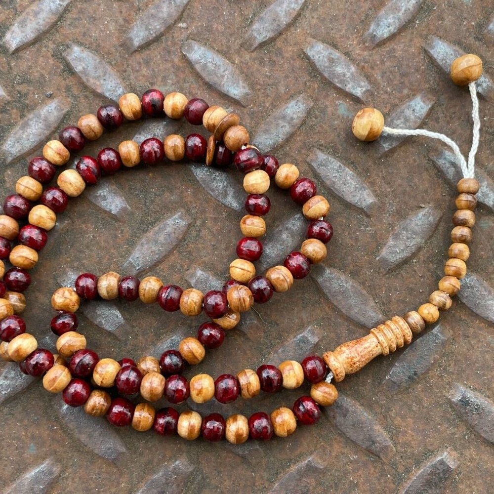 Wood Prayer Beads Tasbeeh Muslim Religious Bead Tan/Brown Handmade